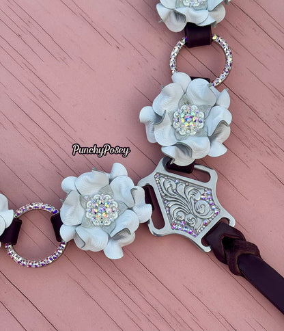 White Bling Ring Breast Collar