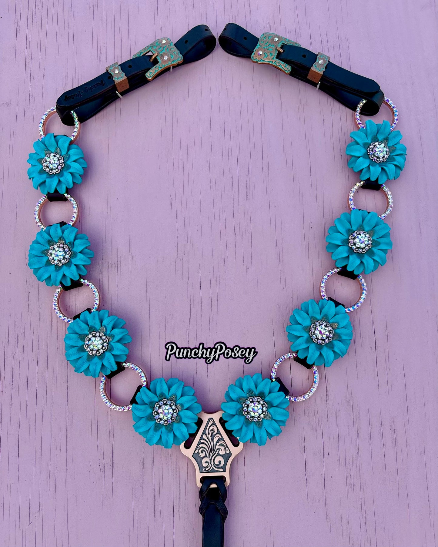 Turquoise Bling Ring Breast Collar