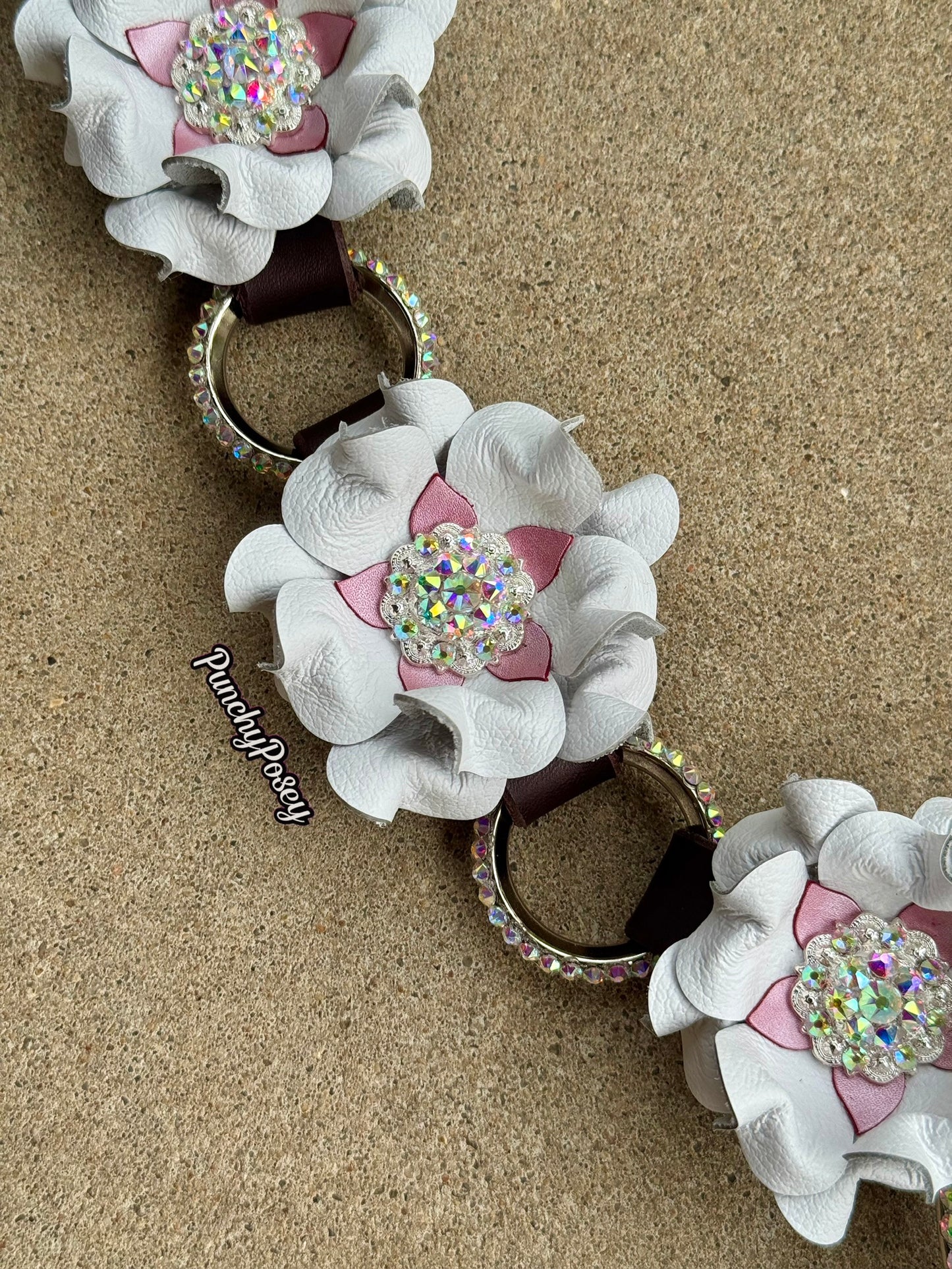 White Bling Ring Breast Collar