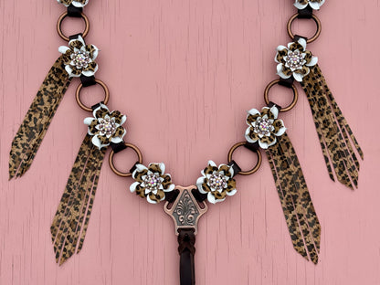 White Cheetah Ring Breast Collar