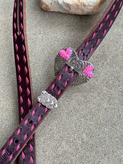 Dusty Pink Heart Headstall