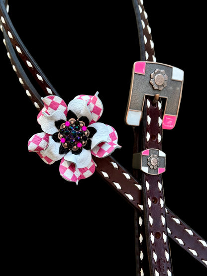 Pink Checker Headstall