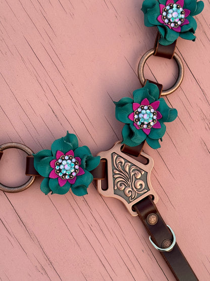 Teal Pink Ring Breast Collar