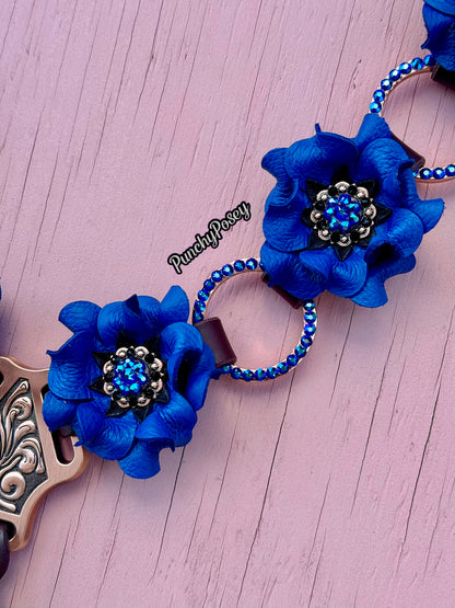 Blue Bling Ring Breast Collar