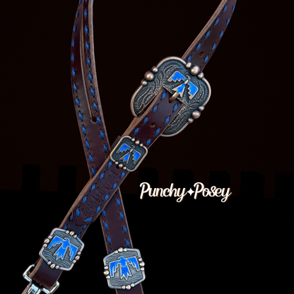 Blue Thunderbird Headstall