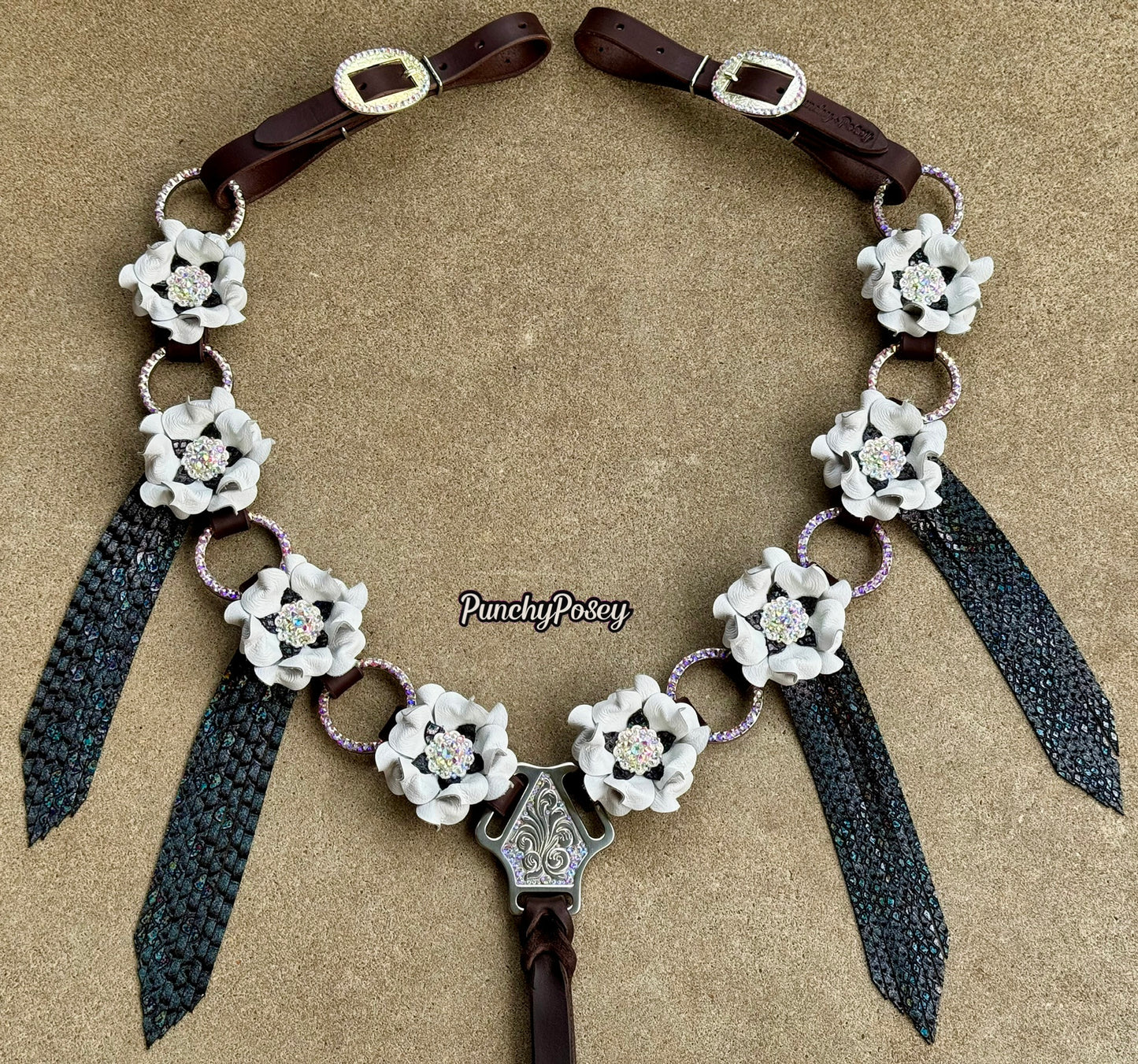 White Fringe Breast Collar