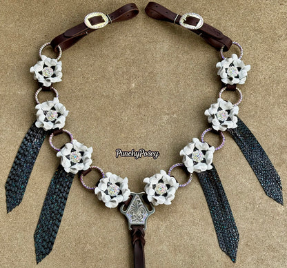 White Fringe Breast Collar