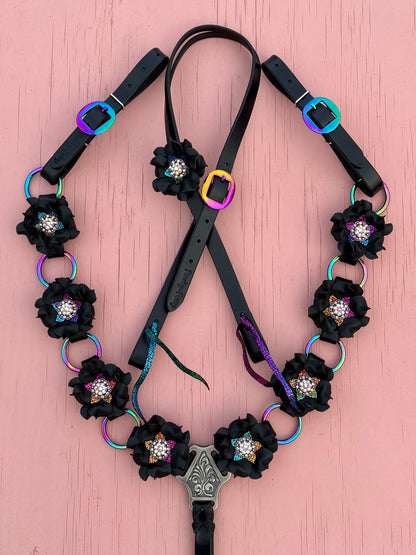 Black Rainbow Ring Breast Collar