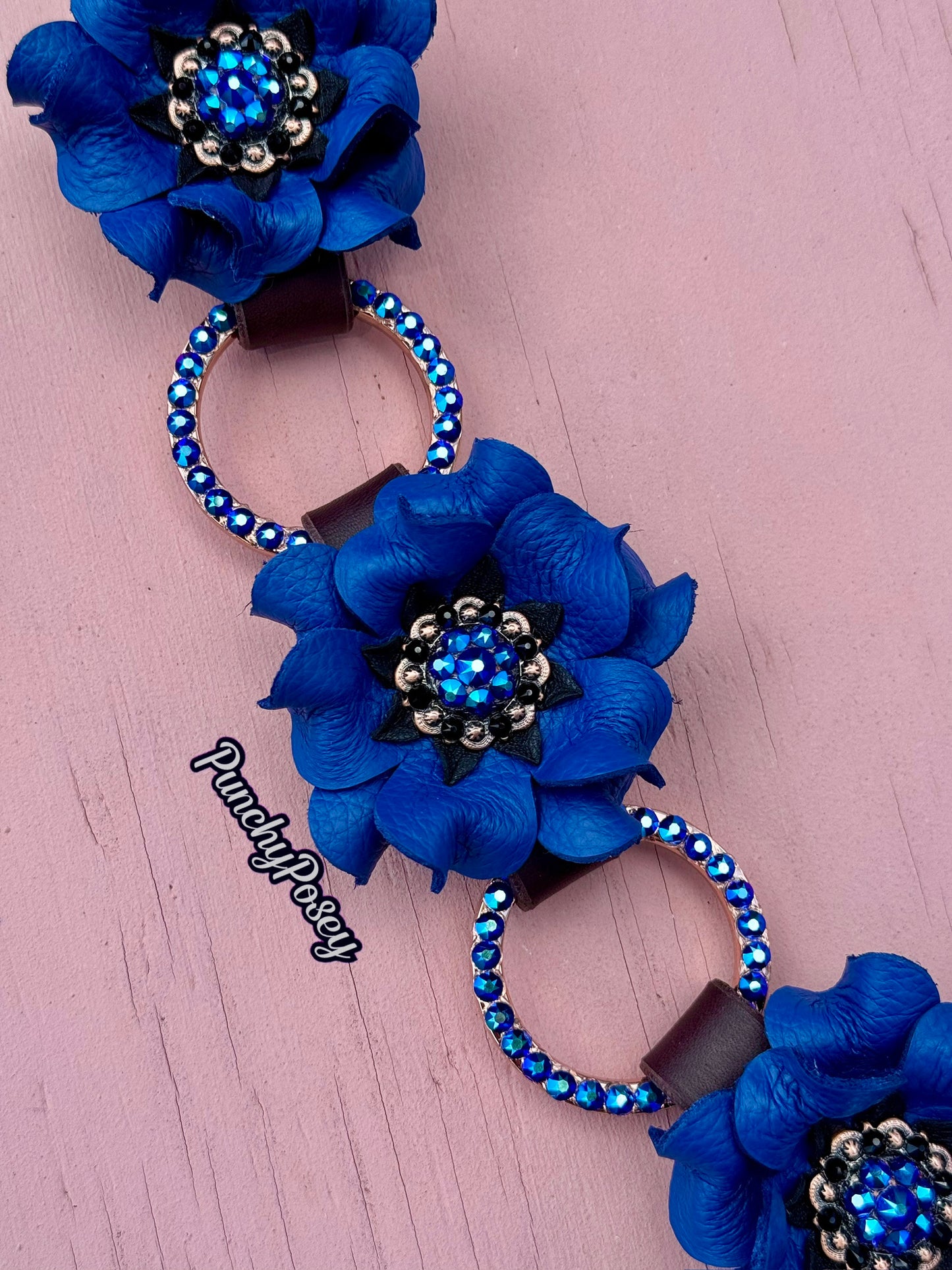 Blue Bling Ring Breast Collar