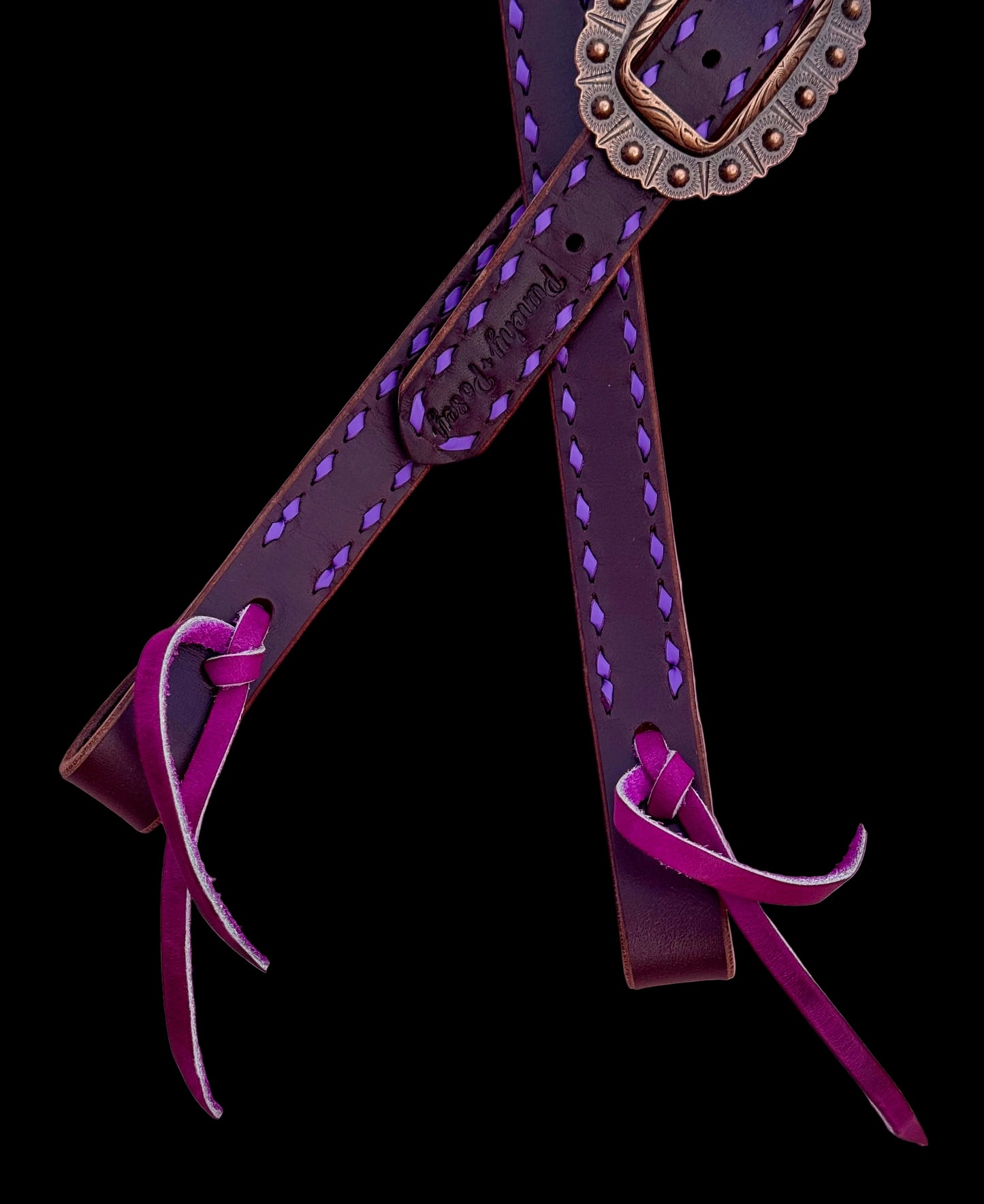 Purple Buckstitch Headstall