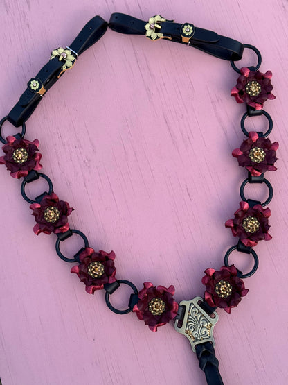 Black Maroon Ring Breast Collar