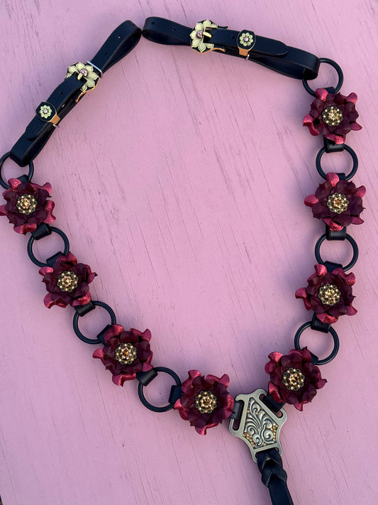 Black Maroon Ring Breast Collar