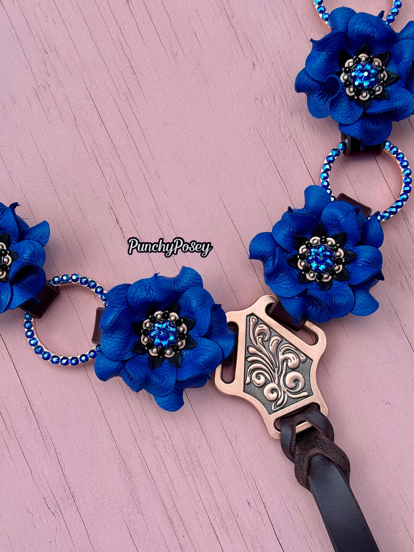 Blue Bling Ring Breast Collar