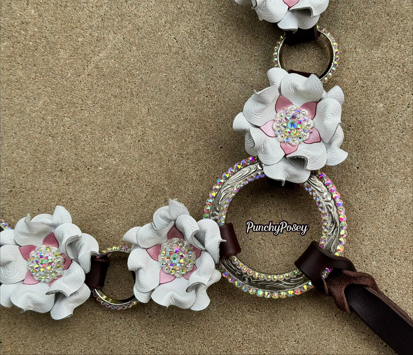 White Bling Ring Breast Collar