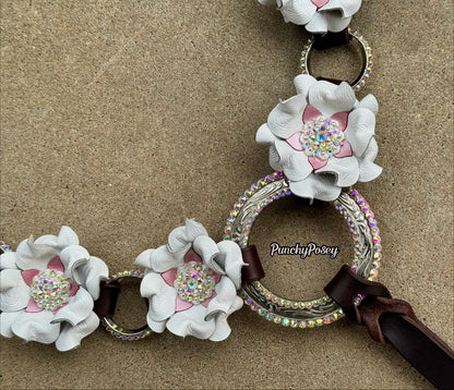 White Bling Ring Breast Collar