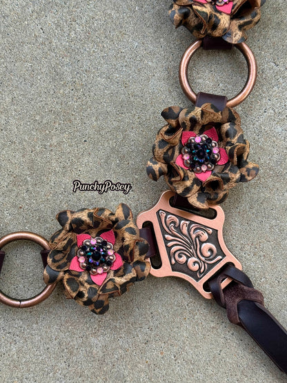 Coral Cheetah Breast Collar
