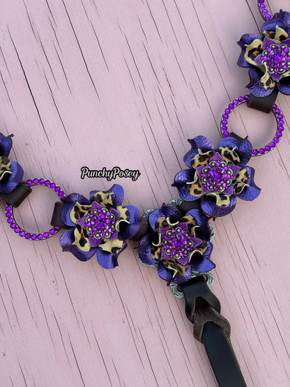 Purple Cheetah Breast Collar