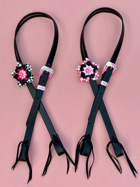 Pink Checker Headstalls