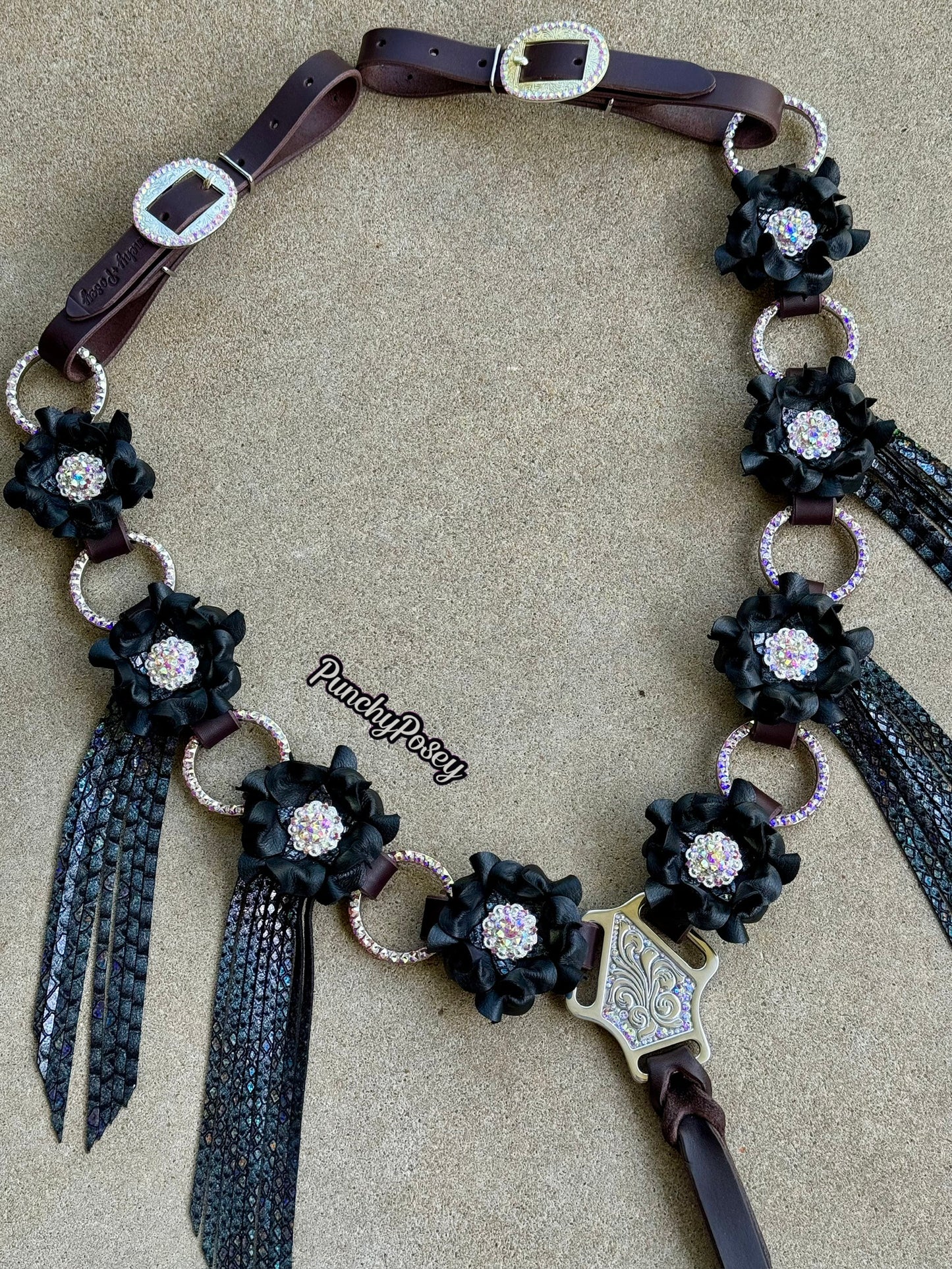 Black Fringe Breast Collar