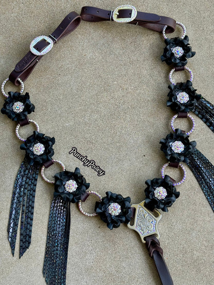 Black Fringe Breast Collar