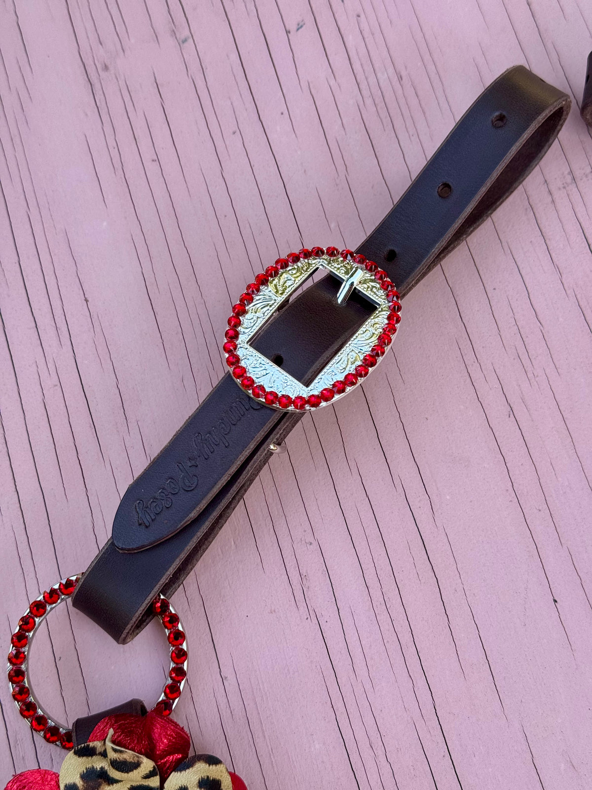 Red Cheetah Bling Ring Breast Collar