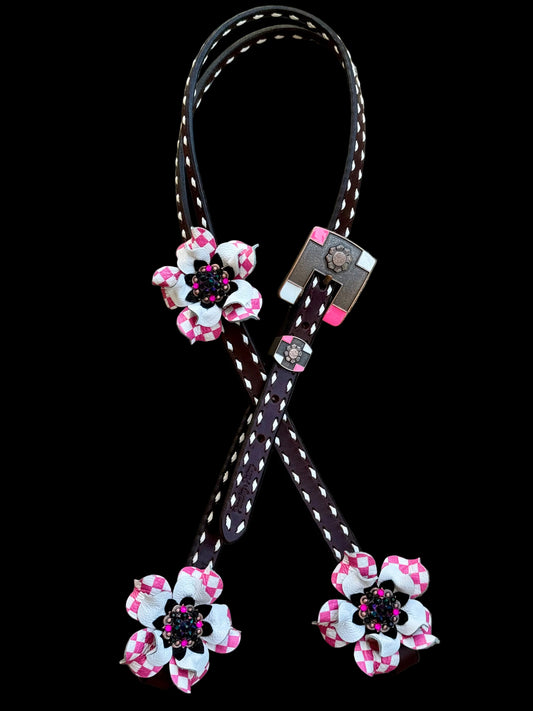 Pink Checker Headstall