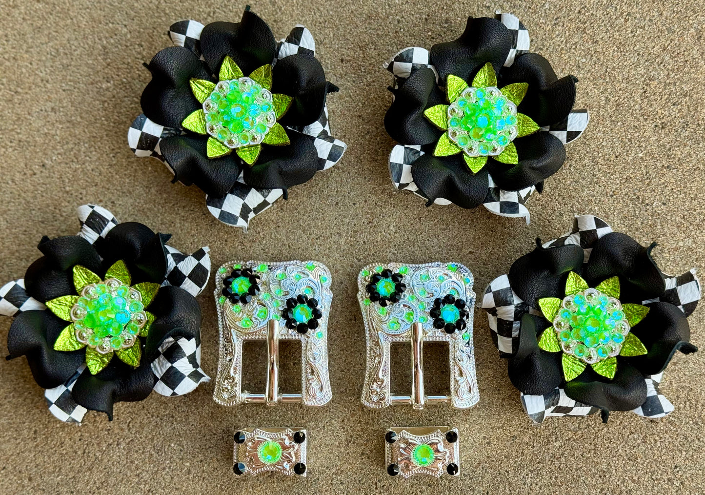 Lime Checker Posey Set