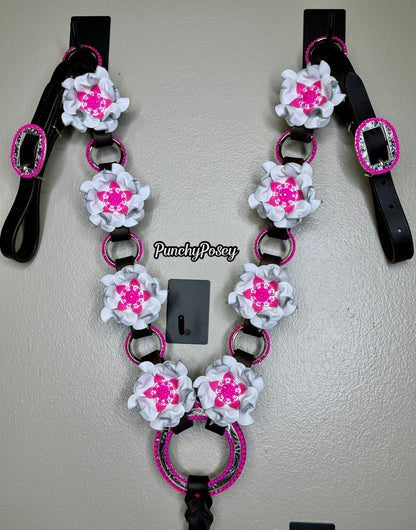 Neon Pink White Breast Collar