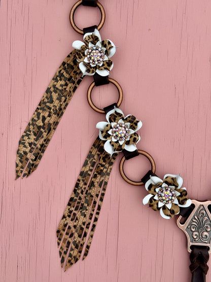White Cheetah Ring Breast Collar