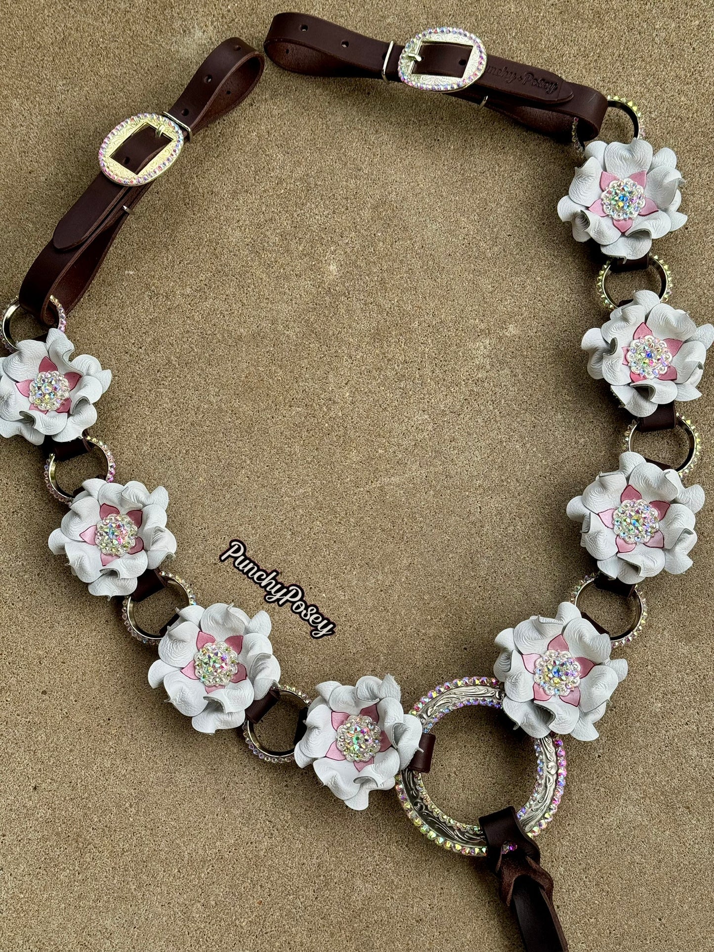 White Bling Ring Breast Collar