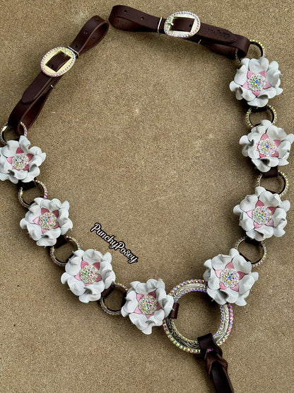 White Bling Ring Breast Collar