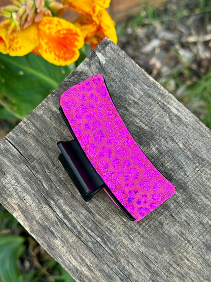 Pink Cheetah Claw Clip