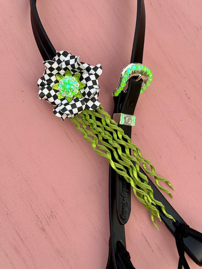 Checker Lime Headstall