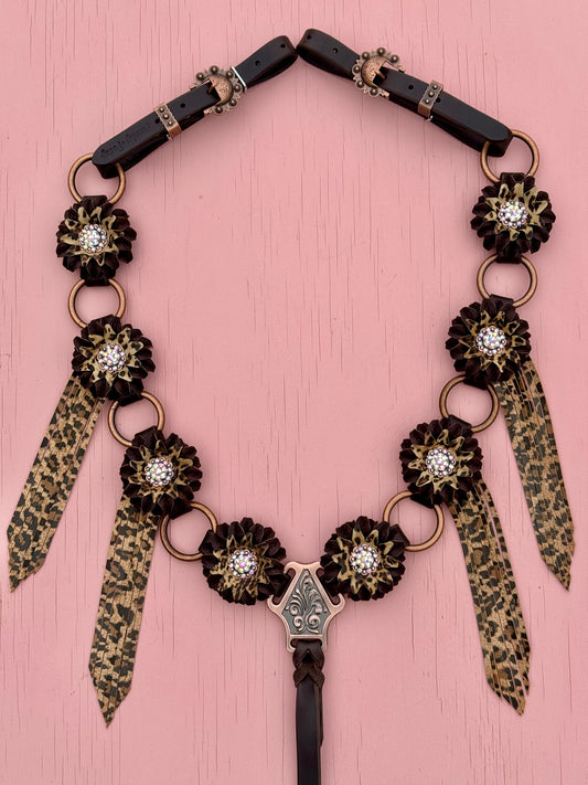 Cheetah Sunflower Ring Breast Collar