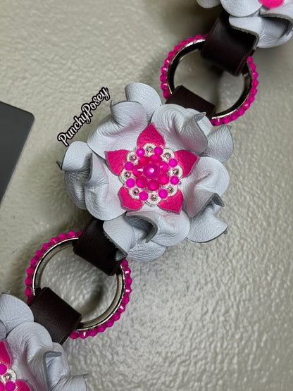 Neon Pink White Breast Collar