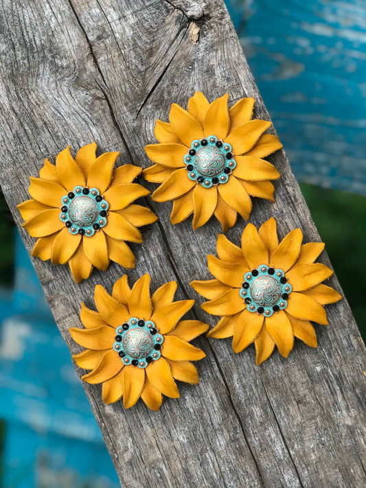 Golden Sunflower Patina Punchy Posies