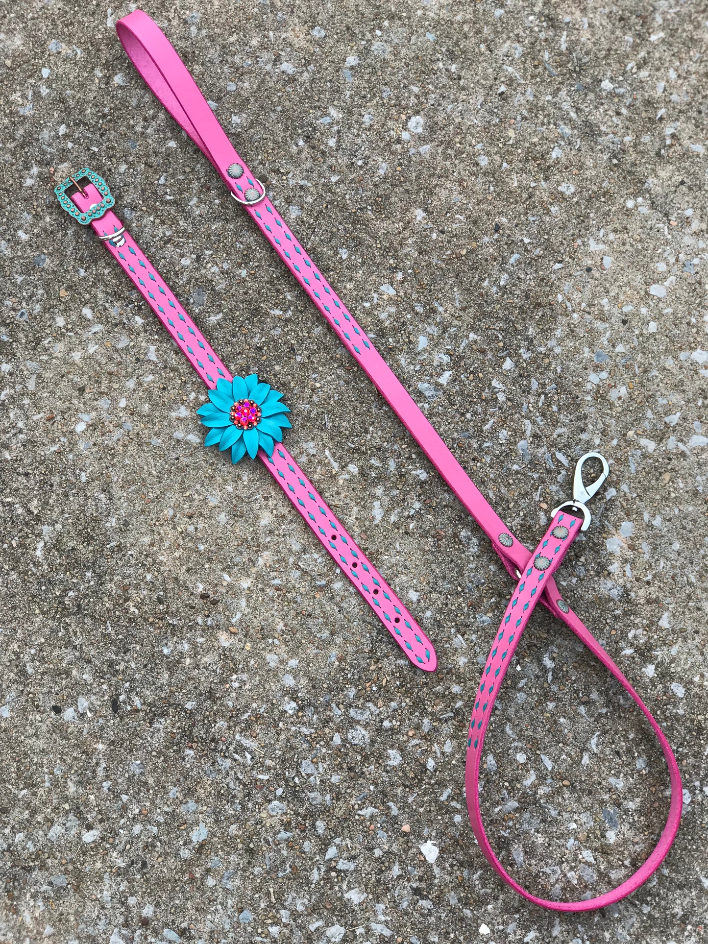 Bubblegum Pink Buckstitch Dog Leash