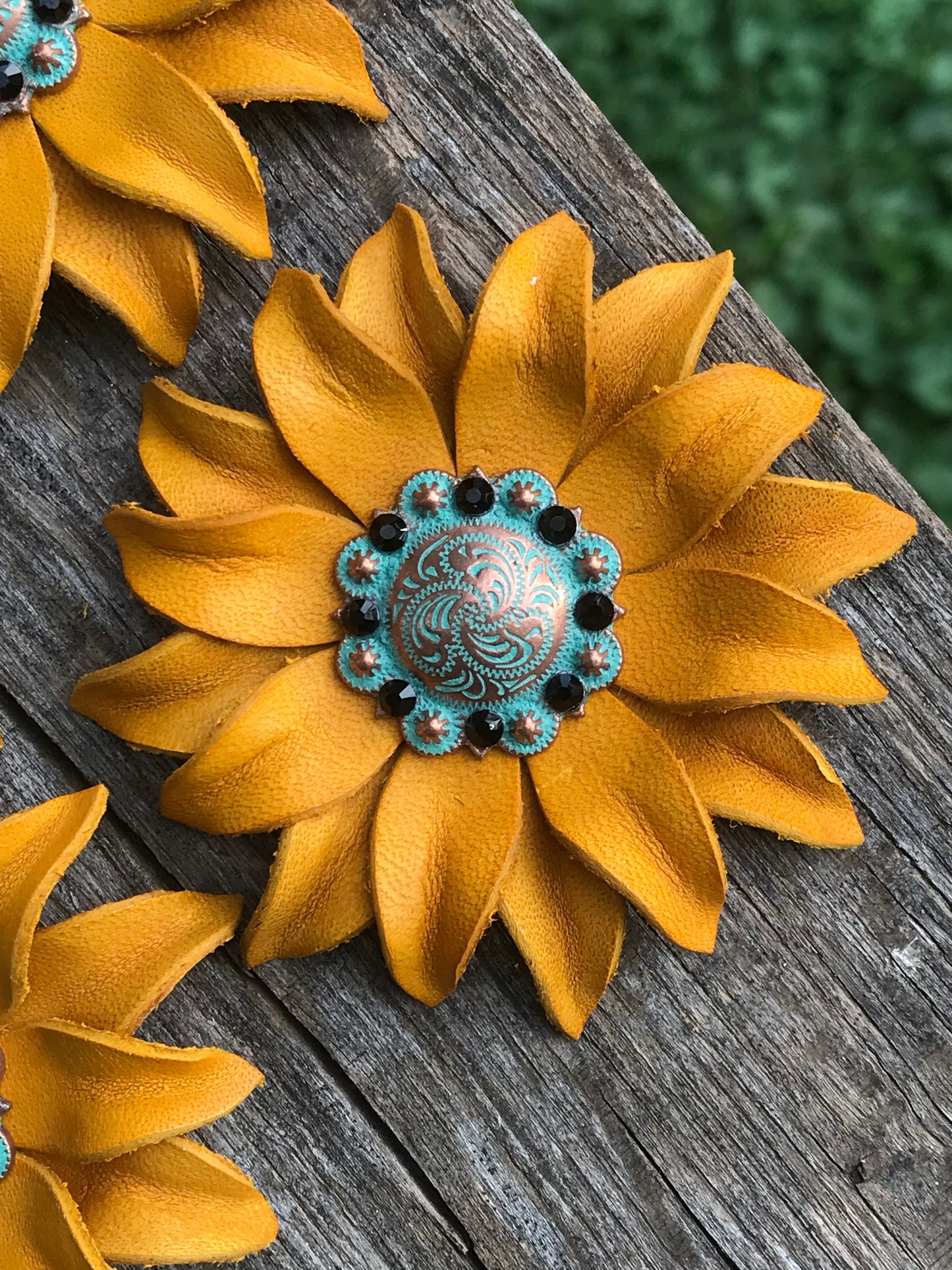 Golden Sunflower Patina Punchy Posies