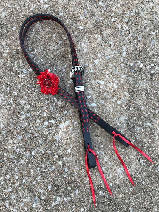 Black Leather Gambler Headstall