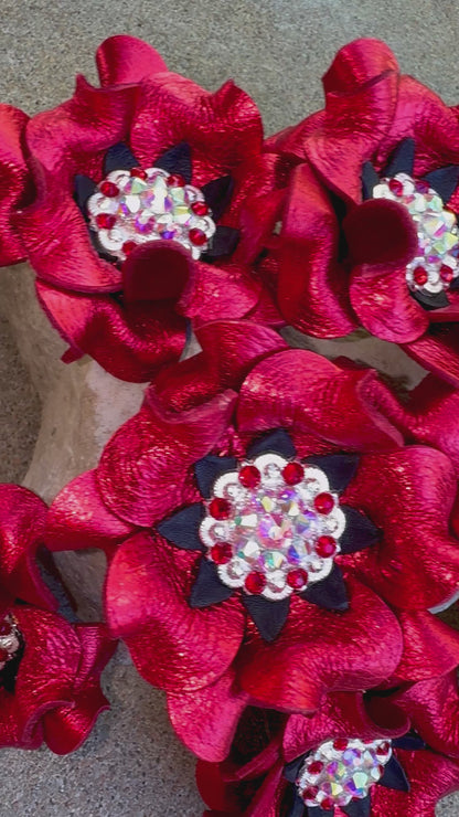 Metallic Red Posies