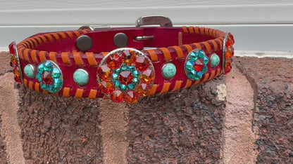 Red and Orange Bling Couture Collar