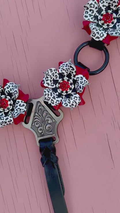 White Cheetah Ring Breast Collar