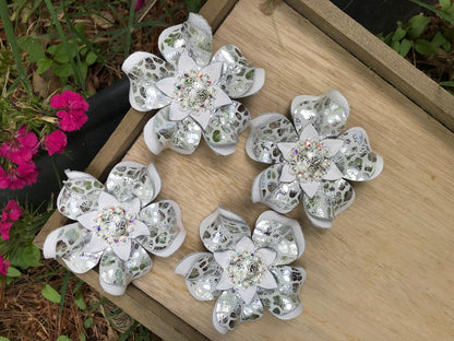 Metallic Silver Cheetah Punchy Posies