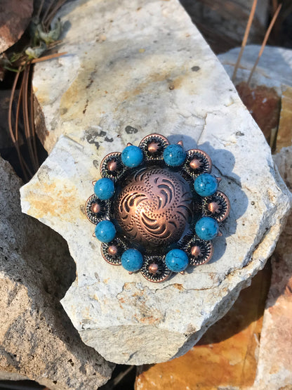 Turquoise Stone Bling Concho