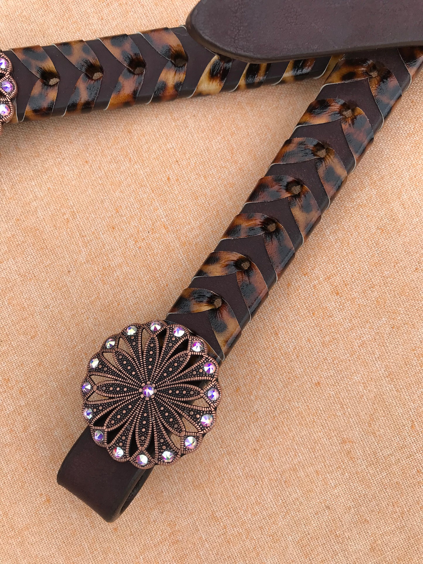 Leopard Laced Chocolate Headstall