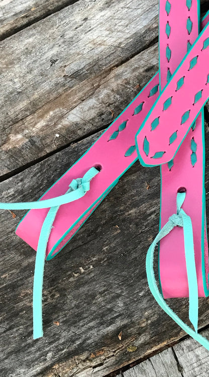 Bubblegum Pink Buckstitch Belt Headstall